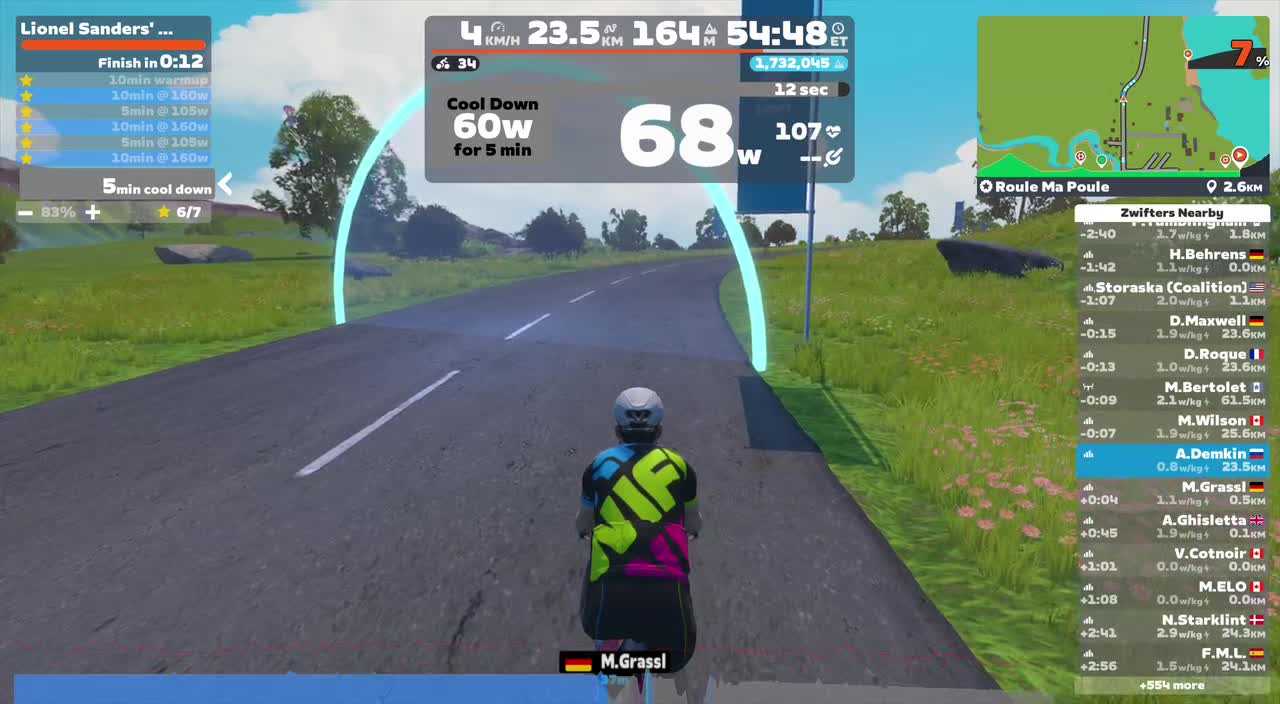 Zwift - Lionel Sanders' Yellow Day Workout on Roule Ma Poule in France