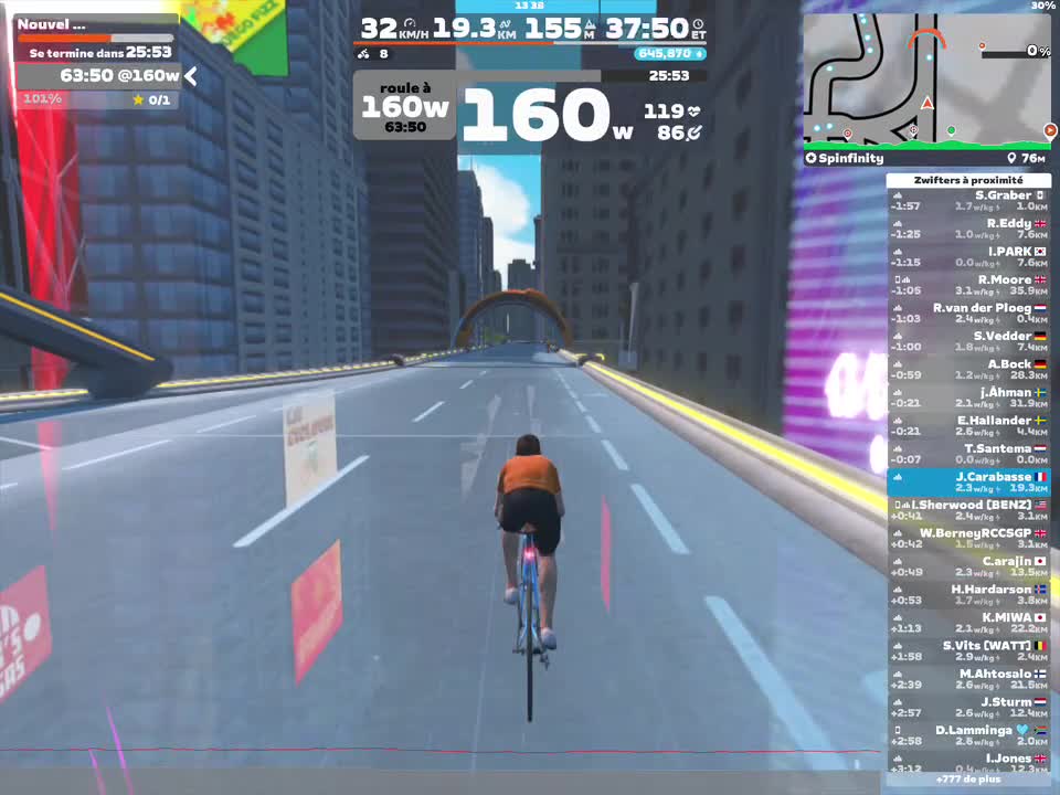 Zwift - Nouvel entraînement on Spinfinity in New York