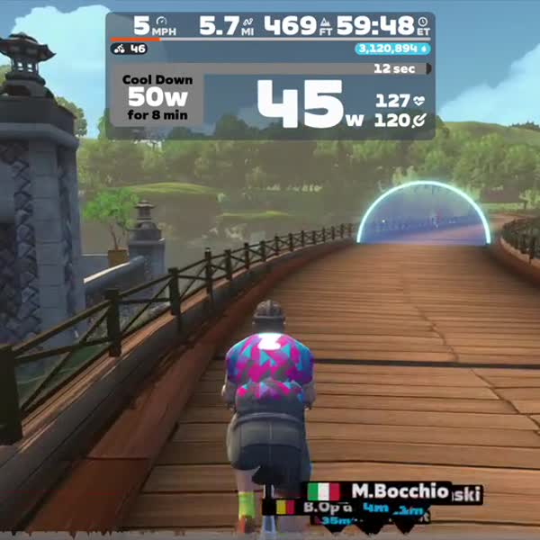 Zwift - 2x(4x2min) Threshold Fun on Kappa Quest in Makuri Islands