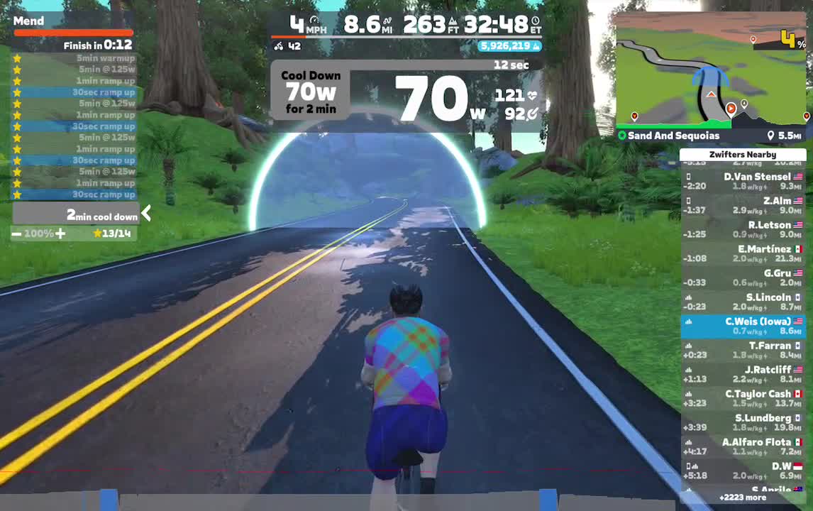 Zwift - Mend on Sand And Sequoias in Watopia