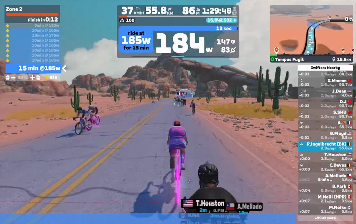 Zwift - Zone 2 on Tempus Fugit in Watopia