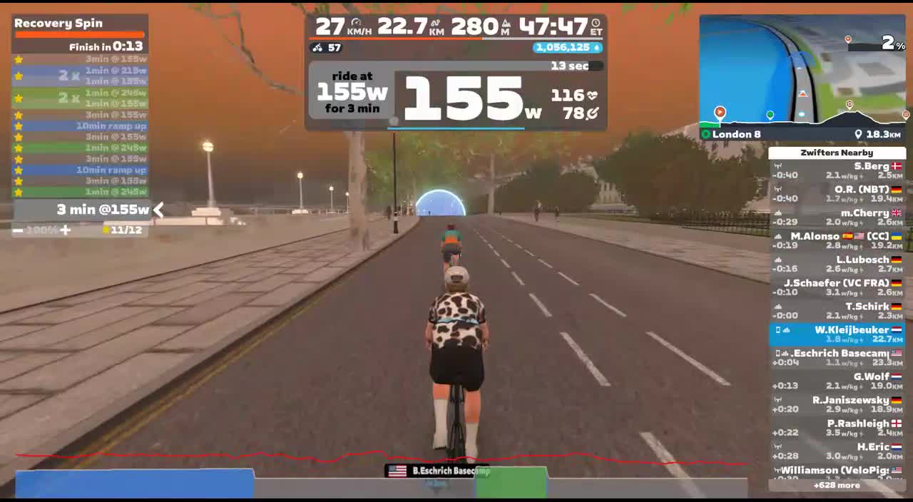 Zwift - Recovery Spin on London 8 in London