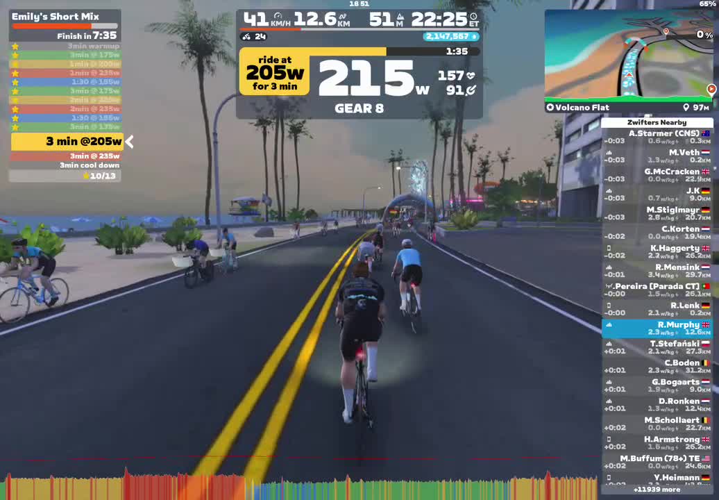 Zwift - Emily's Short Mix on Volcano Flat in Watopia