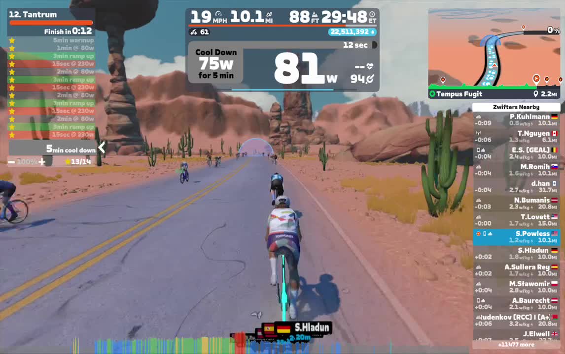Zwift - 12. Tantrum on Tempus Fugit in Watopia