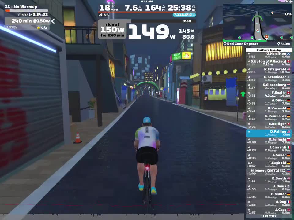 Zwift - Z1 - No Warmup on Red Zone Repeats in Makuri Islands