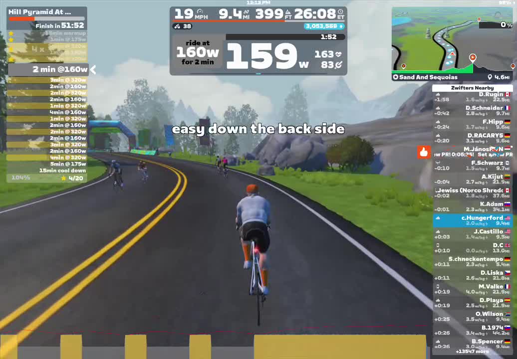 Zwift - Hill Pyramid At Threshold on Sand And Sequoias in Watopia