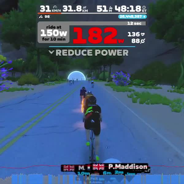 Zwift - 3*10 min 30/15 Vo2max on Tempus Fugit in Watopia