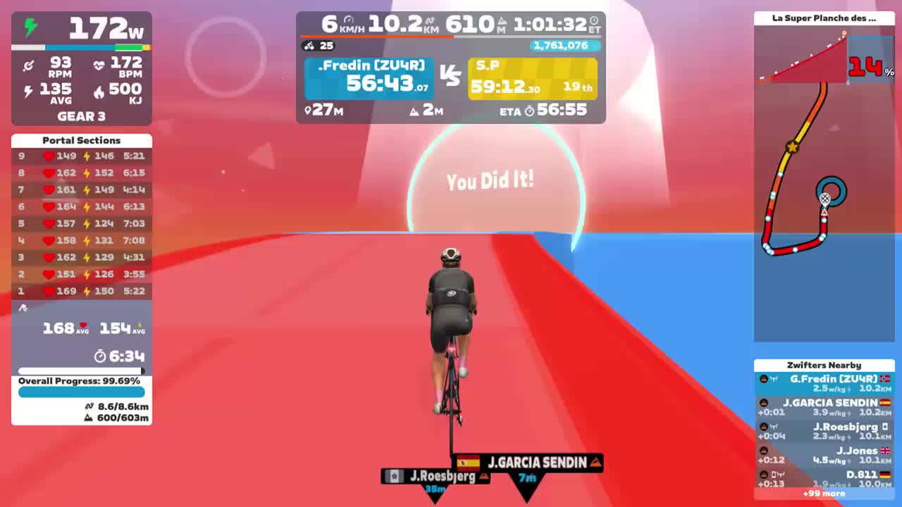 Zwift - Climb Portal: La Super Planche des Belles Filles at 100% Elevation in France