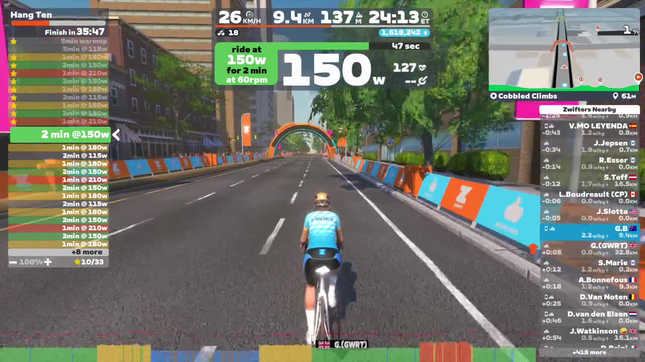 Zwift - Hang Ten on Cobbled Climbs in Richmond