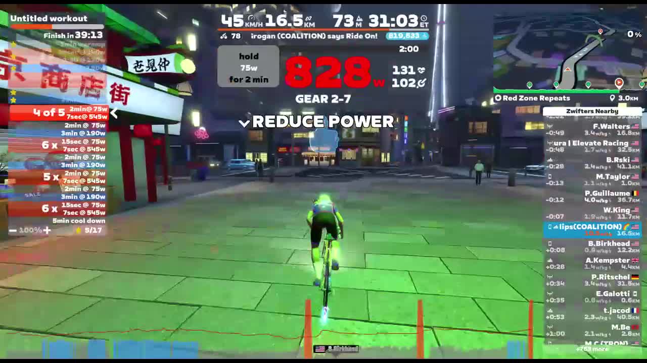 5 x Varied Jump Interval Sets on  Red Zone Repeats