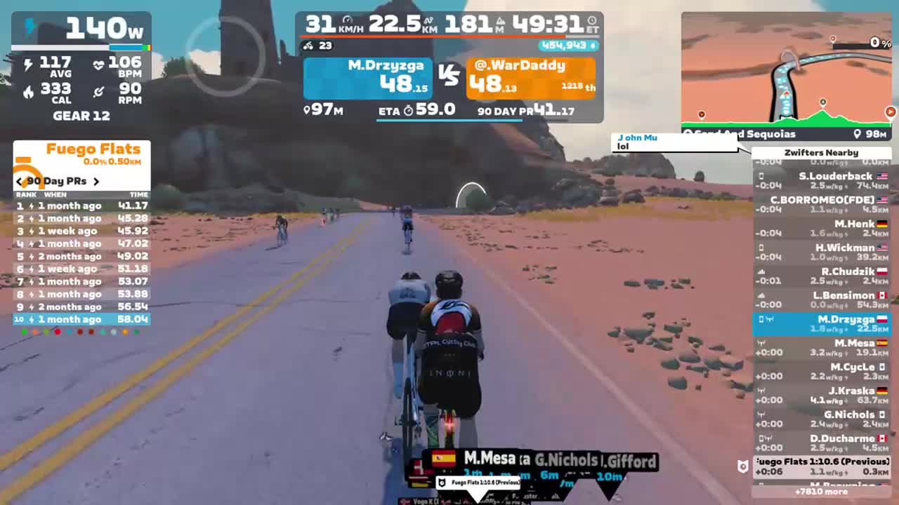 Zwift - Sand And Sequoias in Watopia