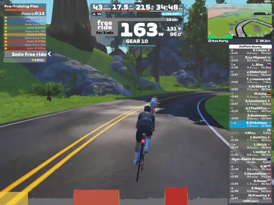 Zwift - New Workout on Itza Party in Watopia