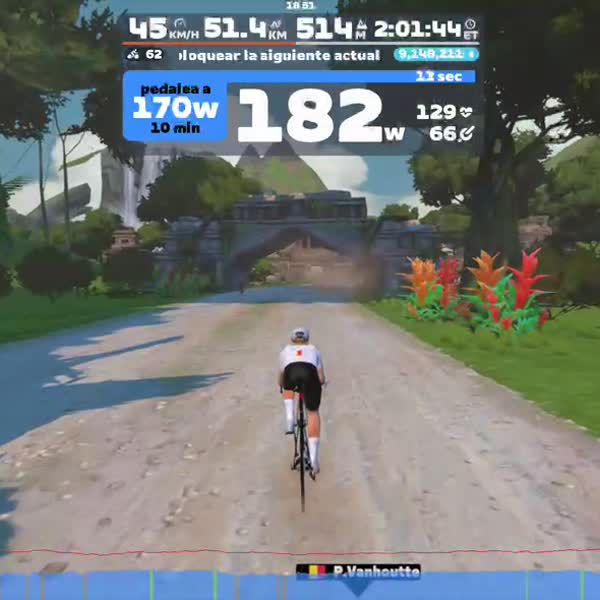 Zwift - 2 horas zona z2 on Jungle Circuit in Watopia