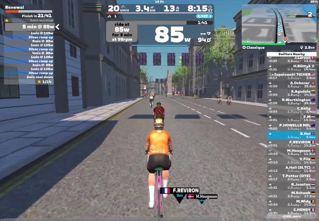Zwift - Renewal on Classique in London