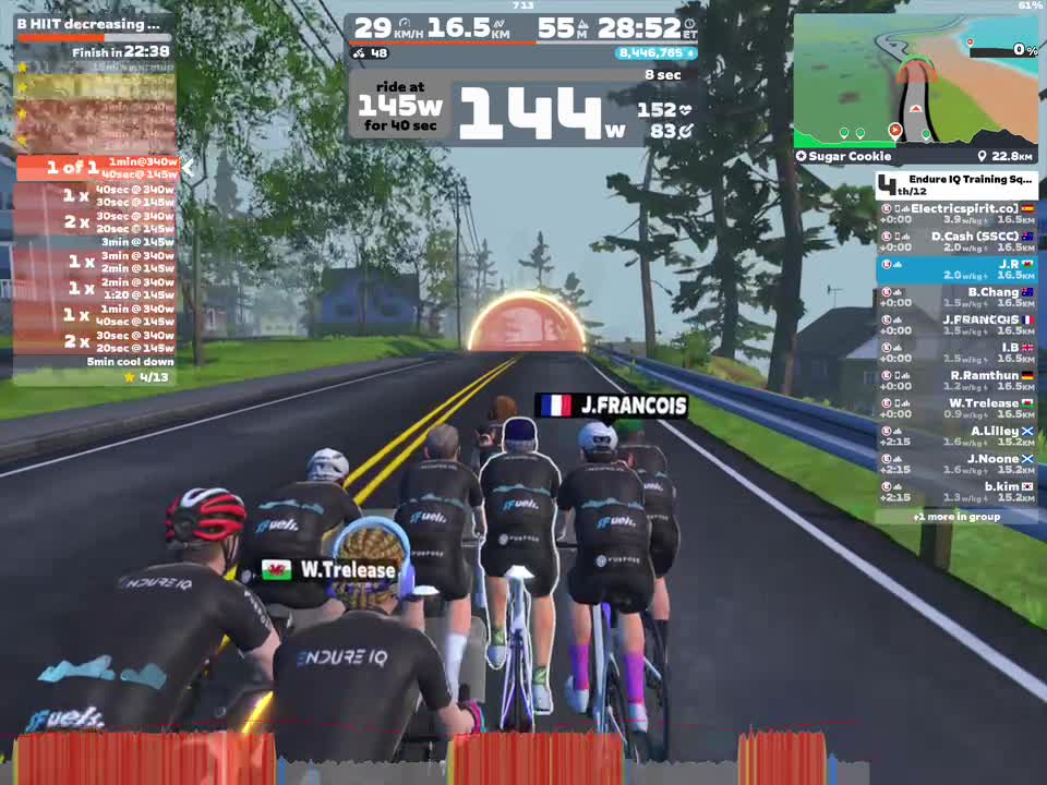 Zwift - Group Workout: Endure IQ Training Squad Session (E) on Sugar Cookie in Watopia