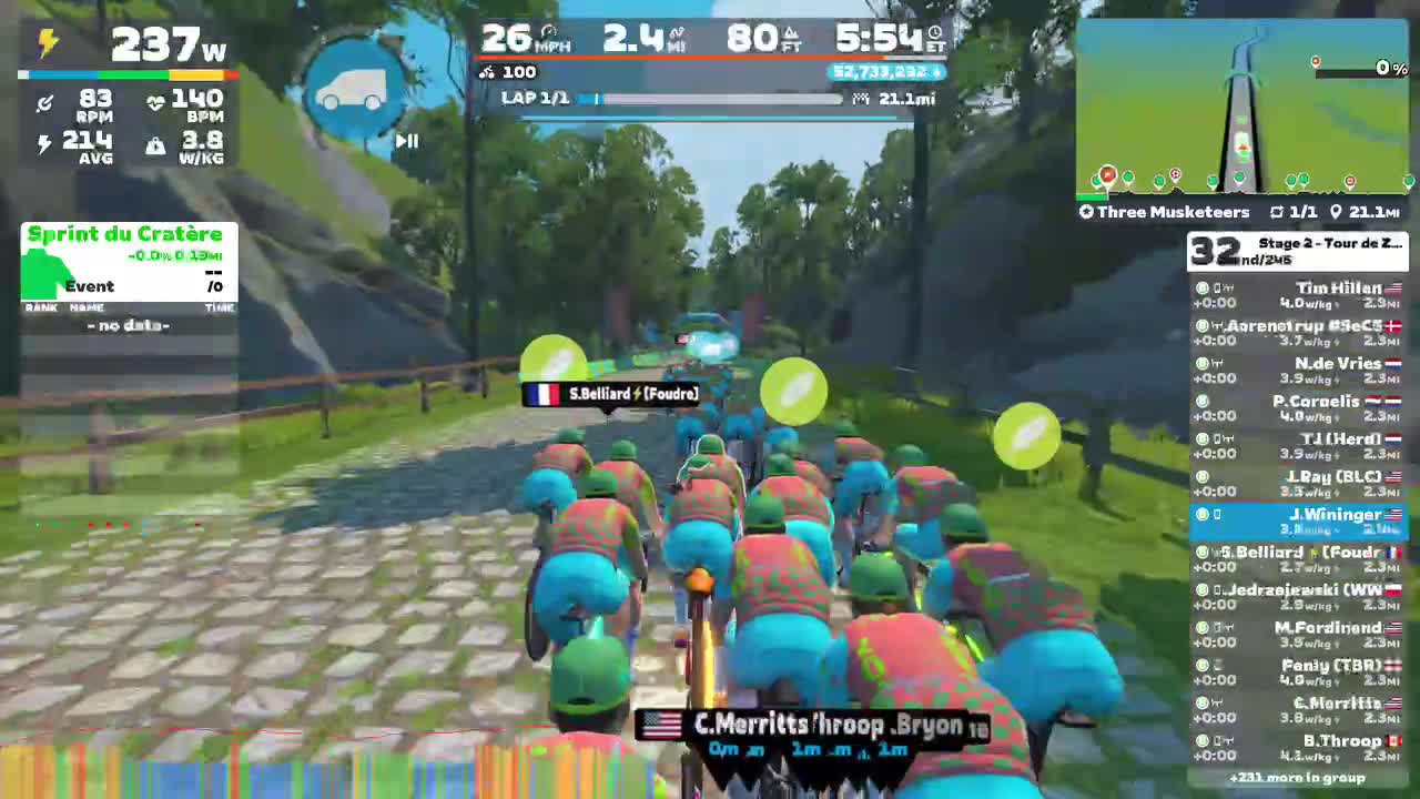 Zwift - Group Ride: Standard - Stage 2 - Tour de Zwift on Three Musketeers in France