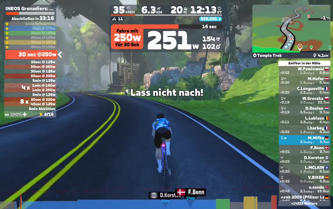 Zwift - Zwift Pro Training Camp: INEOS Grenadiers | Team Workout 2 on Temple Trek in Watopia