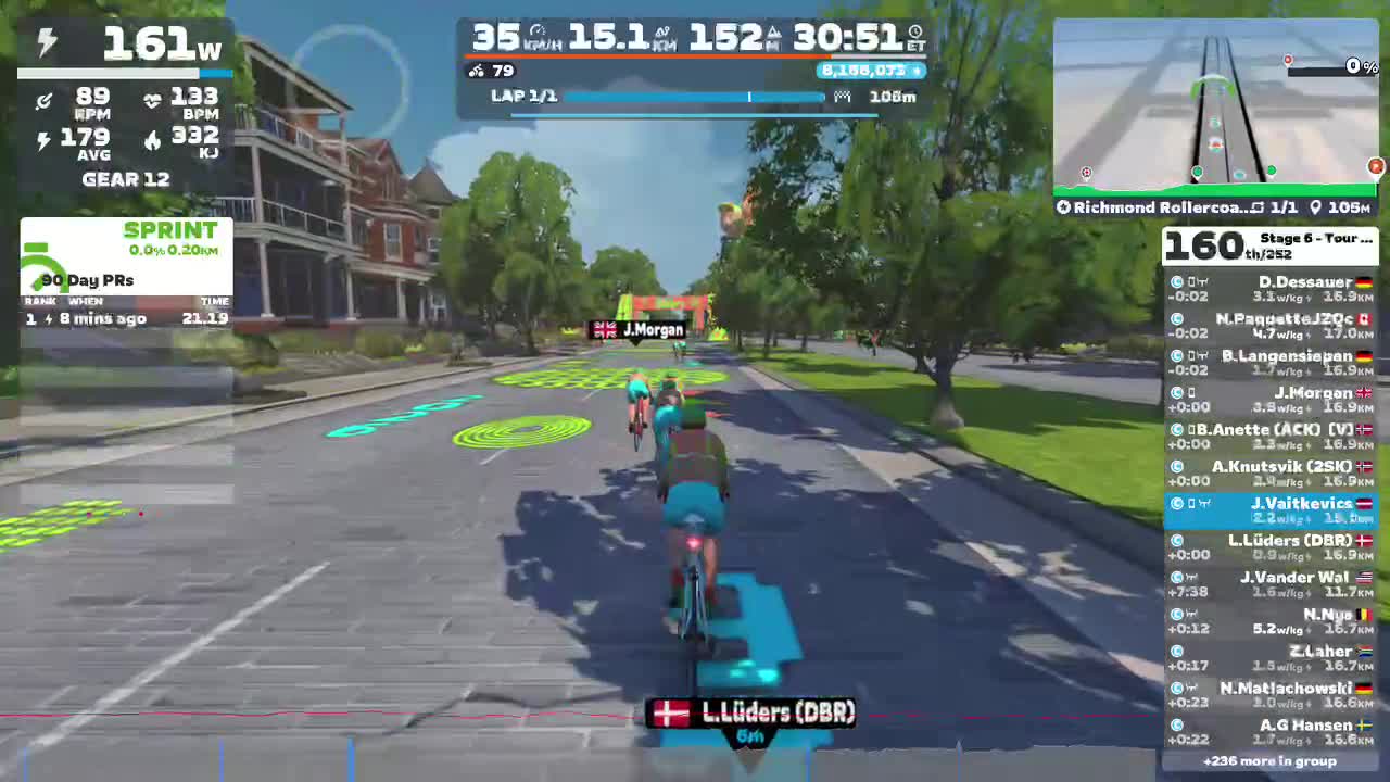 Zwift - Group Ride: Short - Stage 6 - Tour de Zwift on Richmond Rollercoaster in Richmond