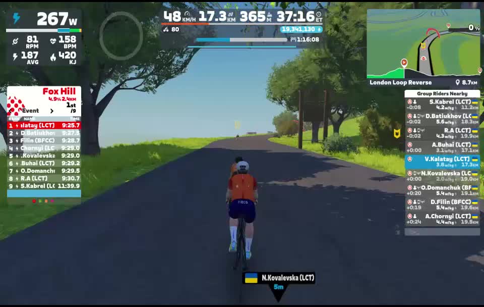 Zwift - Group Ride: Leader Cycling Team Long Vo2max Intervals on London Loop Reverse in London