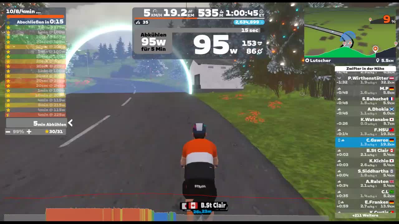 Zwift - 10/8/4min Threshold on Lutscher in Innsbruck