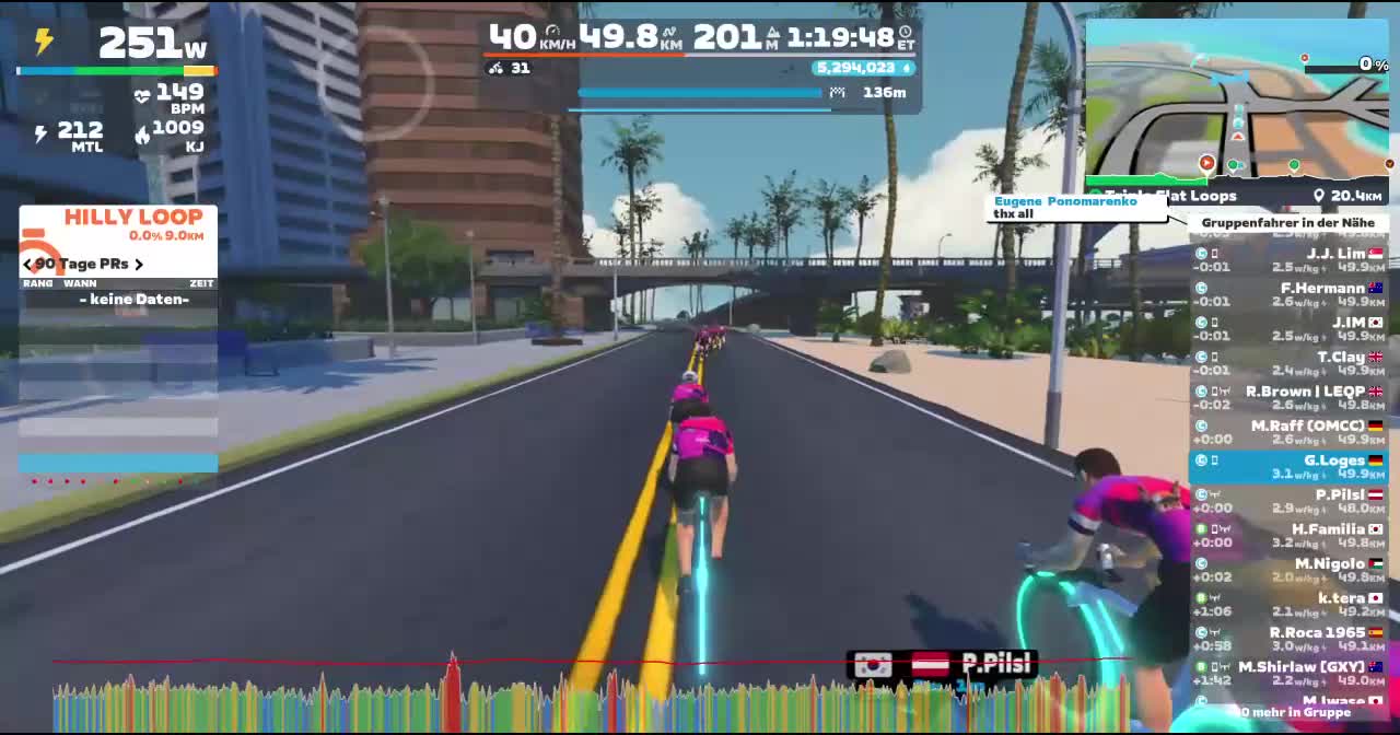 Zwift - Group Ride: Rapha Festive 500 with Maria @ 2.2 W/KG on Triple Flat Loops in Watopia