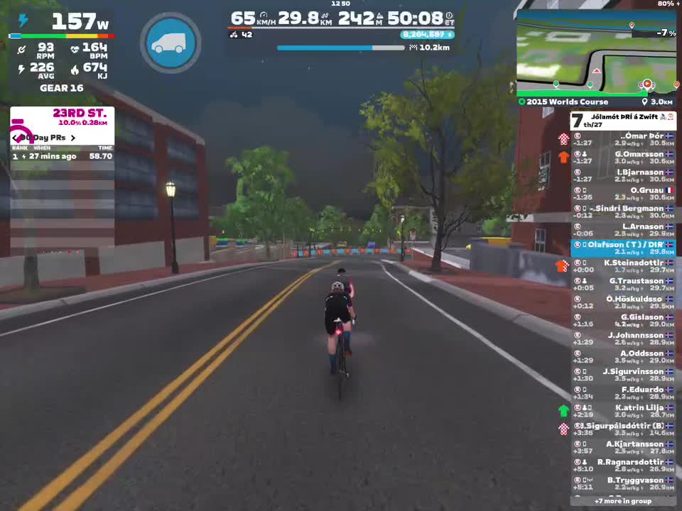 Zwift - Group Ride: Jólamót ÞRÍ á Zwift 🚴‍♀️🎅 on 2015 Worlds Course in Richmond