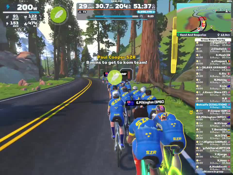 Zwift - Group Ride: SZR Knightrider (D) on Sand And Sequoias in Watopia