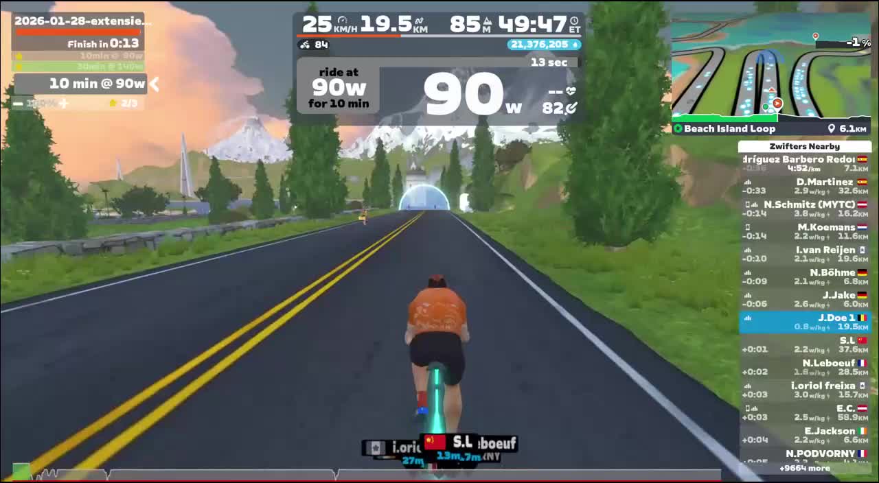 Zwift -  on Beach Island Loop in Watopia