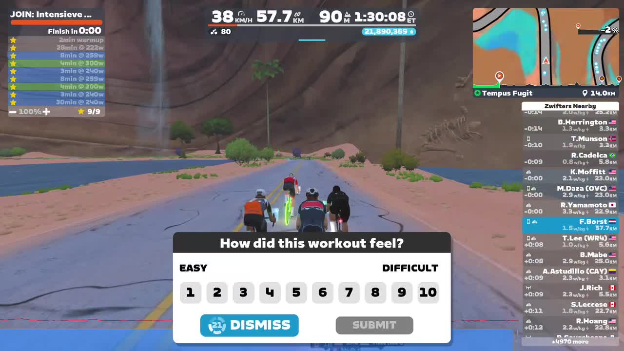 Zwift - JOIN: Intensieve duur on Tempus Fugit in Watopia