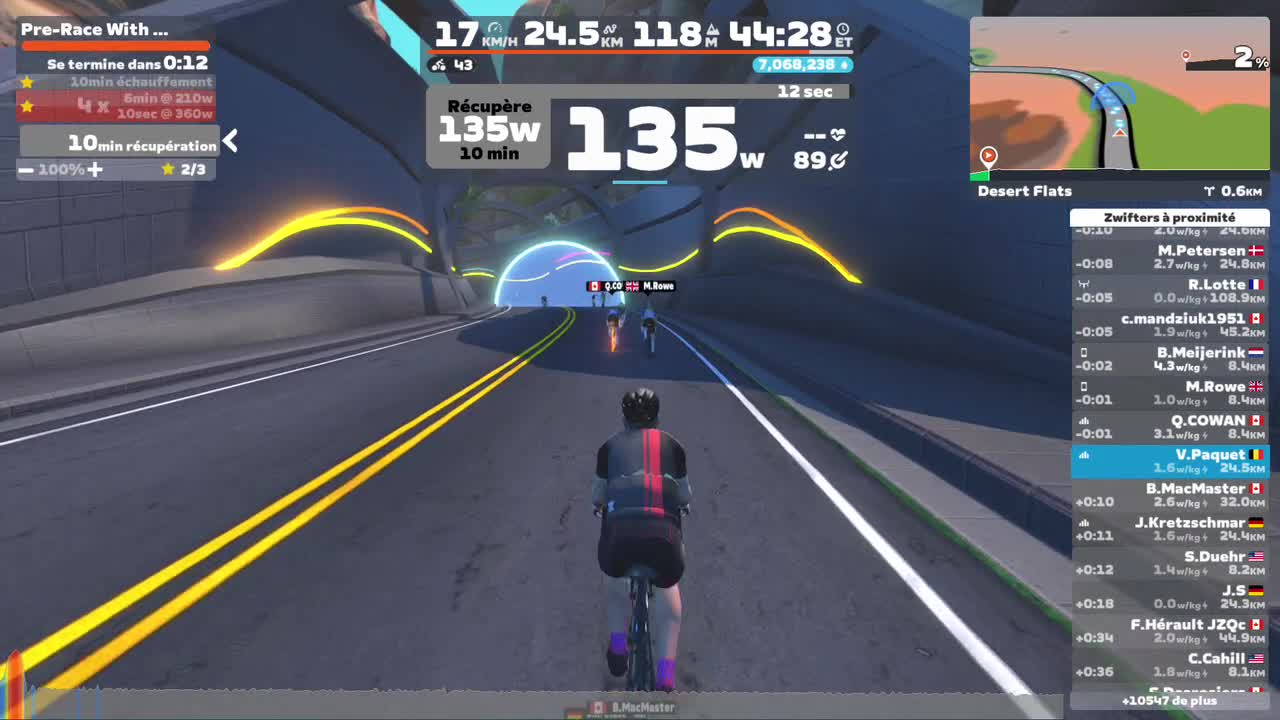 Zwift - Pre-Race With Spin-Ups on Temple Trek in Watopia