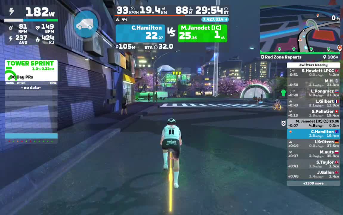 Zwift - Red Zone Repeats in Makuri Islands