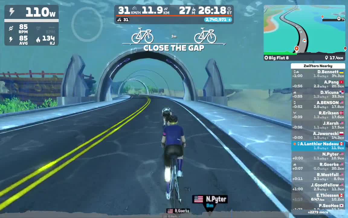 Zwift - Big Flat 8 in Watopia