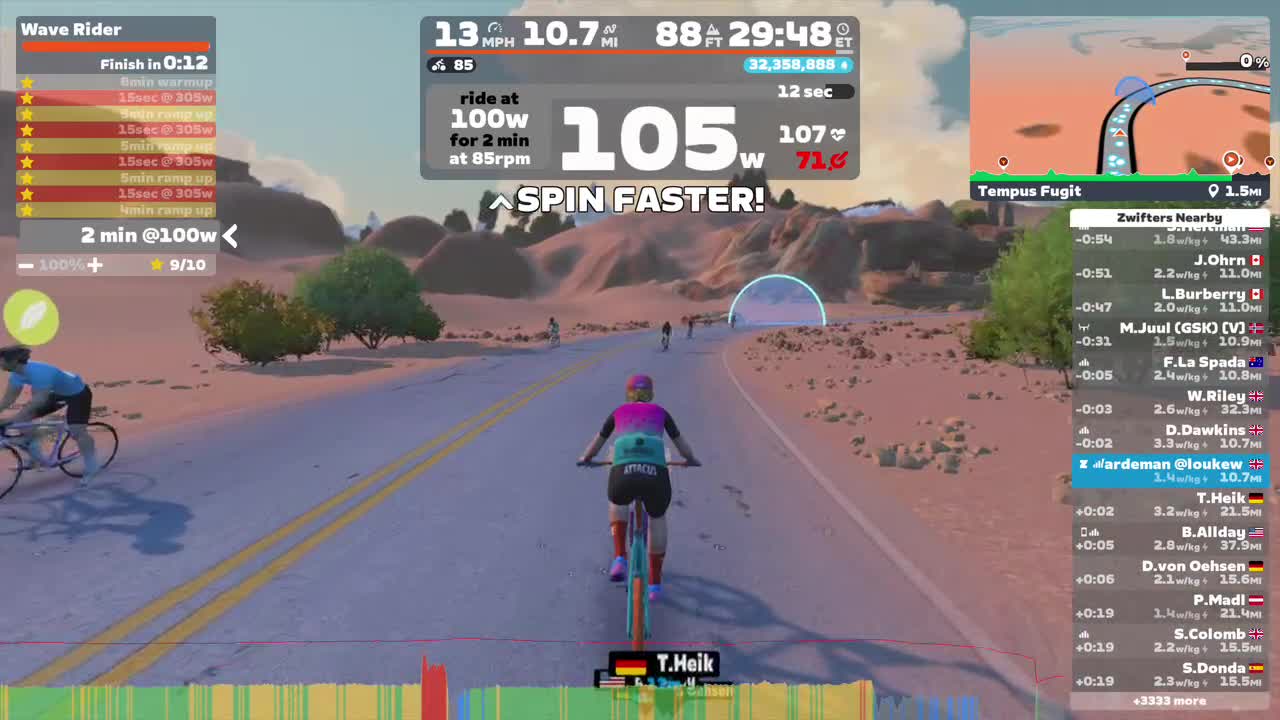 Zwift - Wave Rider on Tempus Fugit in Watopia
