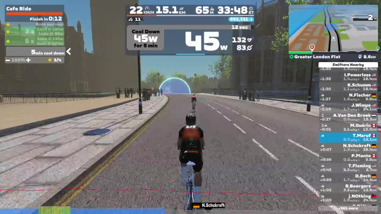 Zwift - INEOS Grenadiers Virtual Training Camp | The Cafe Ride on Greater London Flat in London