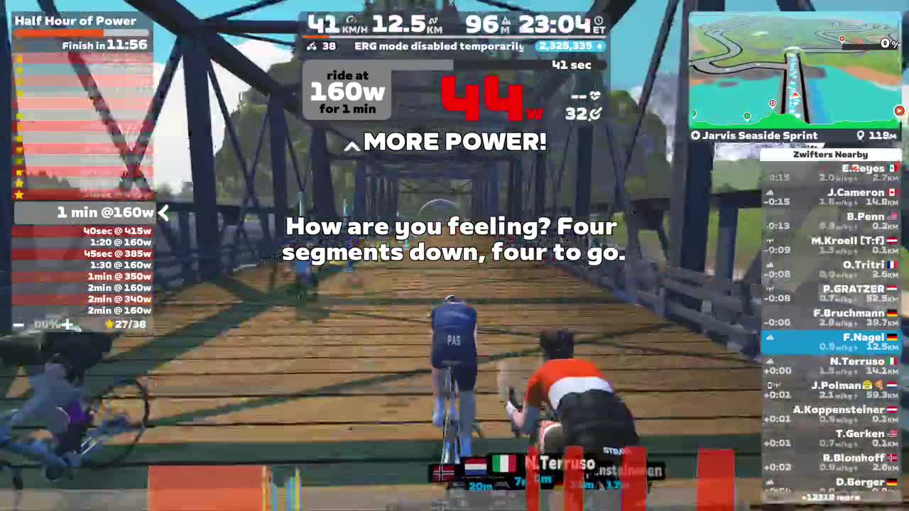 Zwift - Half Hour of Power on Jarvis Seaside Sprint in Watopia