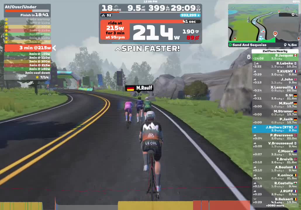 Zwift - At/Over/Under on Sand And Sequoias in Watopia