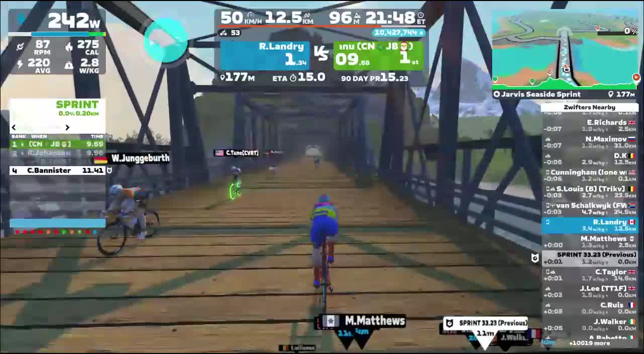 Zwift - Jarvis Seaside Sprint in Watopia