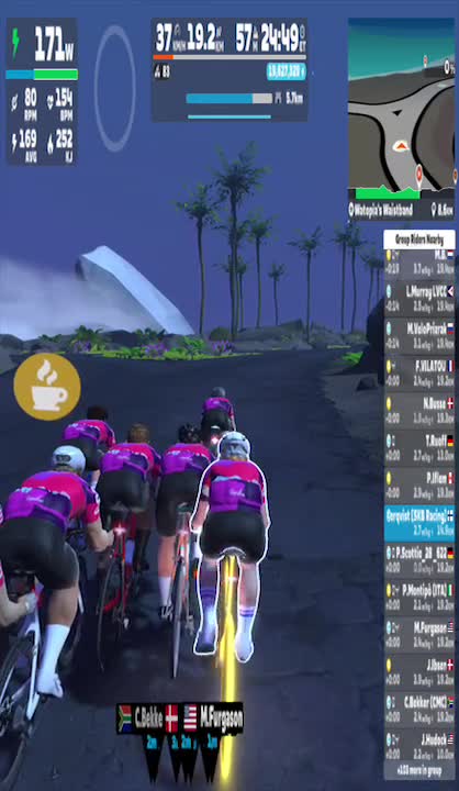 Zwift - Group Ride: Rapha Festive 500 with Maria @ 2.2 W/KG on Watopia's Waistband in Watopia