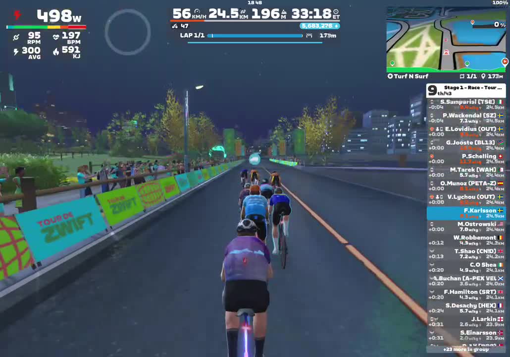 Zwift - Race:  Stage 1 - Race - Tour de Zwift || Advanced (A) on Turf N Surf in Makuri Islands