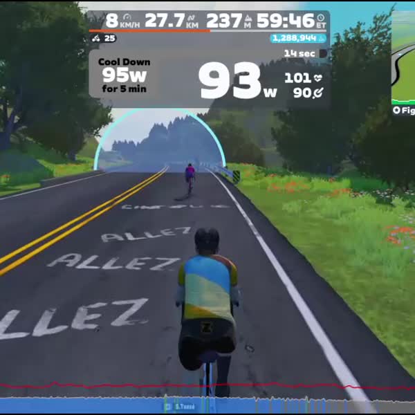 Zwift - Endurance #1 on Figure 8 in Watopia