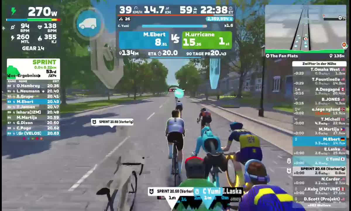 Zwift - The Fan Flats in Richmond