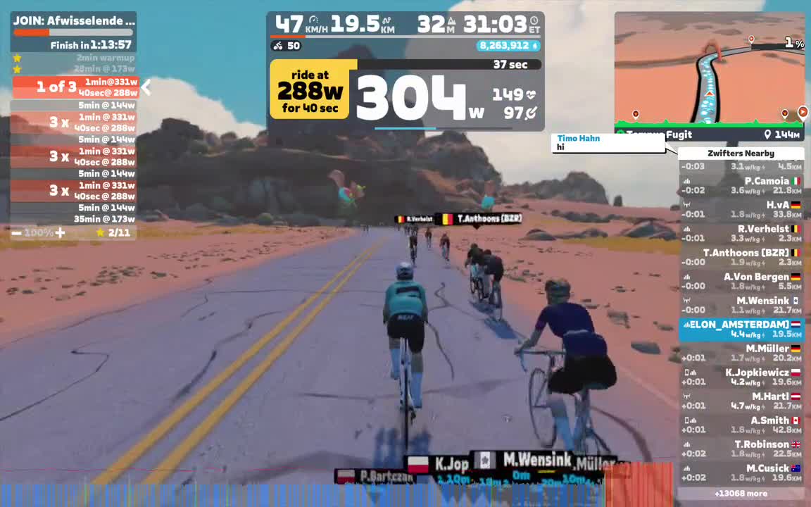 Zwift - JOIN: Afwisselende Vo2max intervallen on Tempus Fugit in Watopia