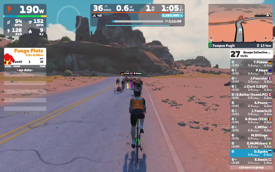 Zwift - Group Ride: Escape Collective Monday Meander (C) on Tempus Fugit in Watopia