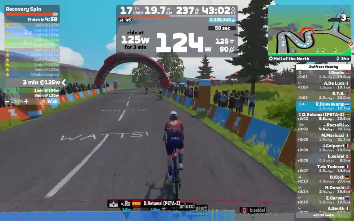 Zwift - Recovery Spin on Hell of the North in France