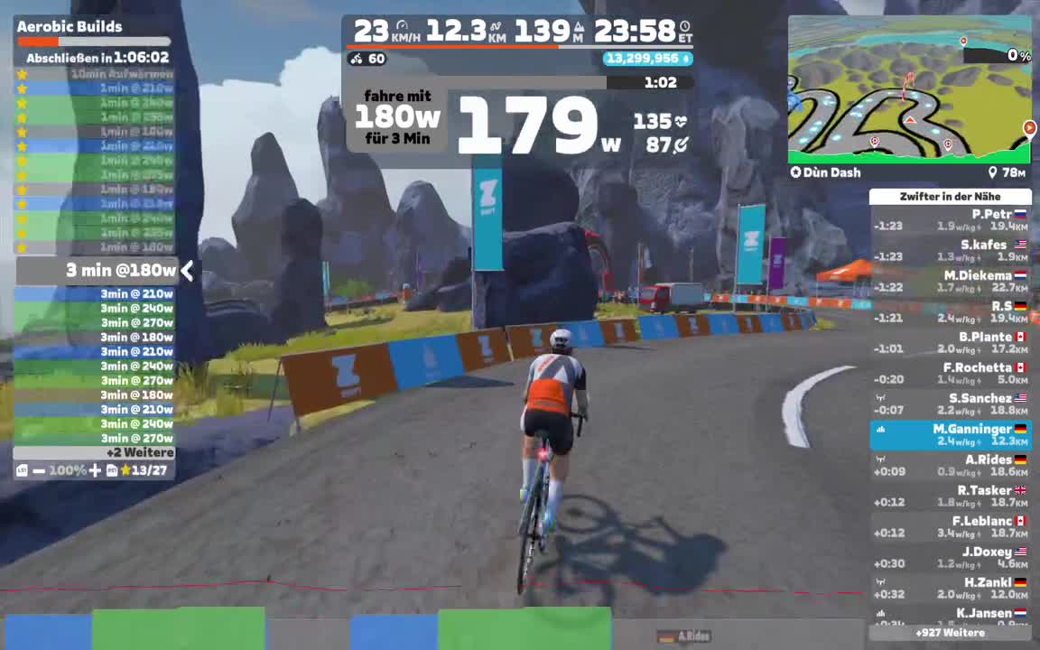 Zwift - Aerobic Builds on Dùn Dash in Scotland