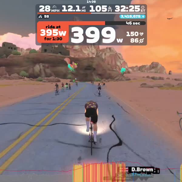 Zwift - Descending Intervals on Tempus Fugit in Watopia