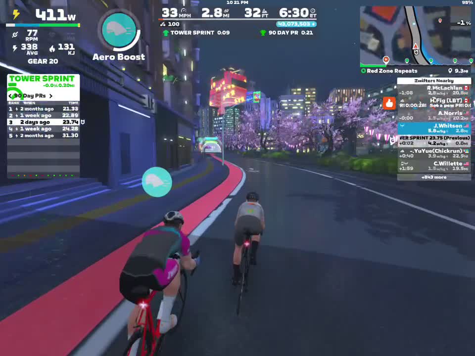 Zwift - Red Zone Repeats in Makuri Islands