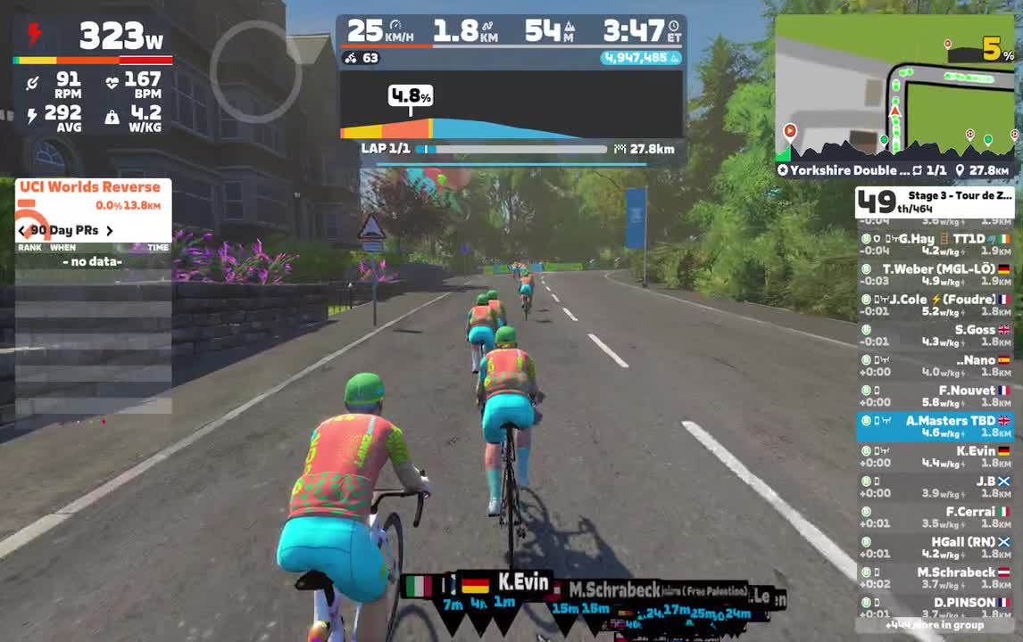Zwift - Group Ride: Standard - Stage 3 - Tour de Zwift on Yorkshire Double Loop in Yorkshire