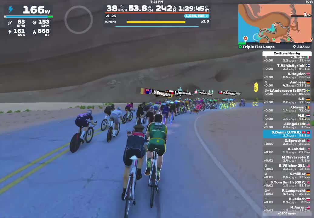 Zwift - Triple Flat Loops in Watopia