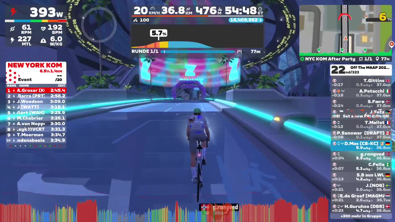 Zwift - Group Ride: Off The MAAP 2025: Stage 2  on NYC KOM After Party in New York